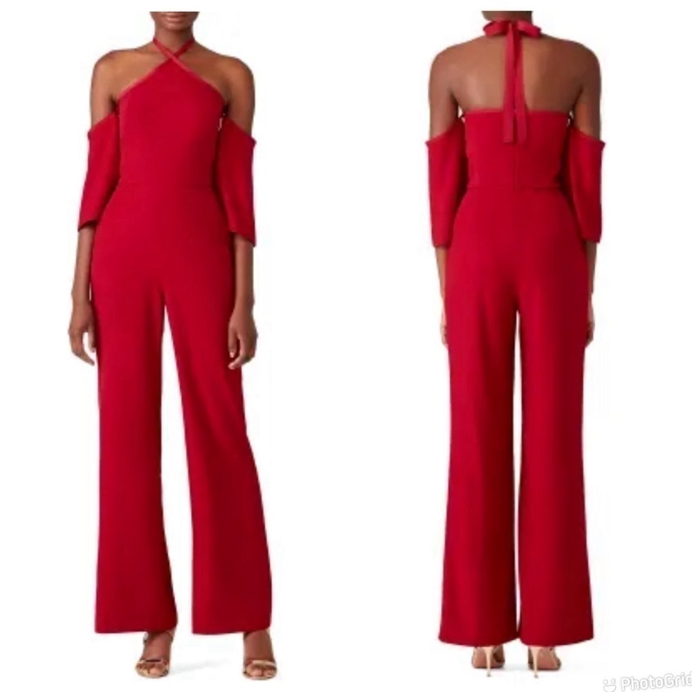 Sachin & Babi Red Halter Jumpsuit